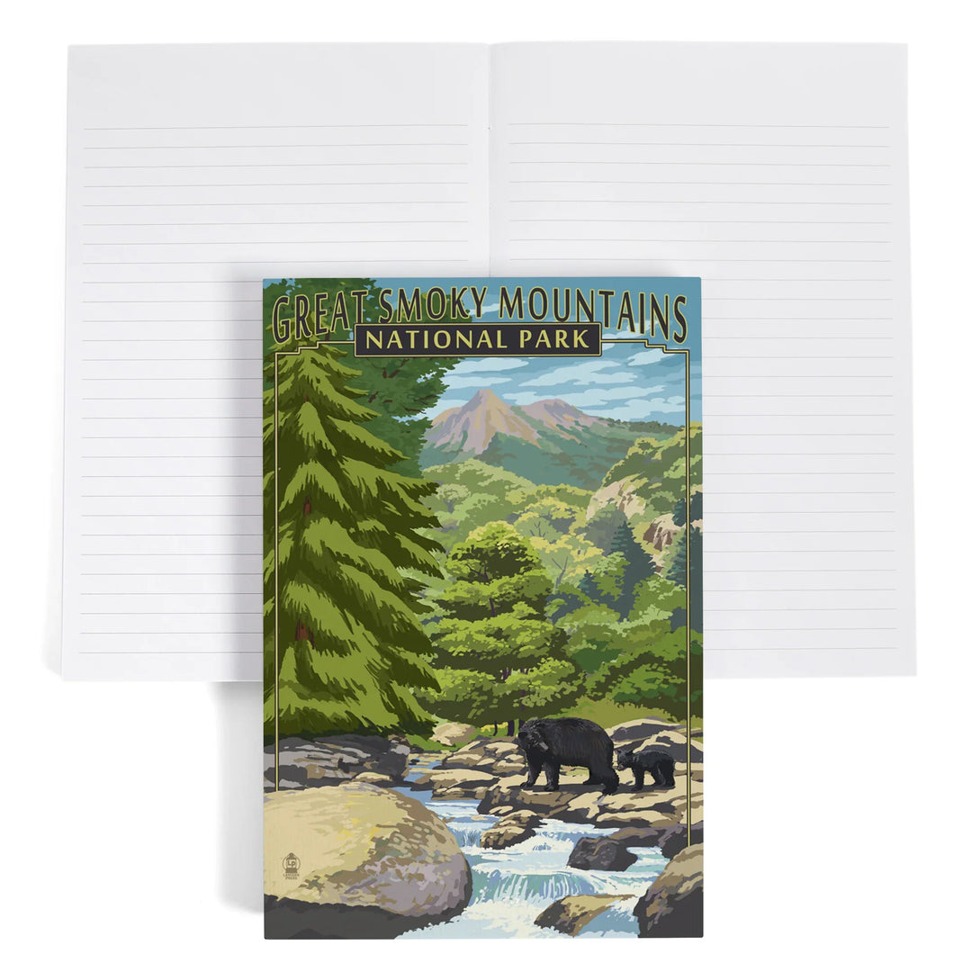 Lined 6x9 Journal, Great Smoky Mountains National Park, Tennessee, Leconte Creek and Bear Family Press, Lay Flat, 193 Pages, FSC paper