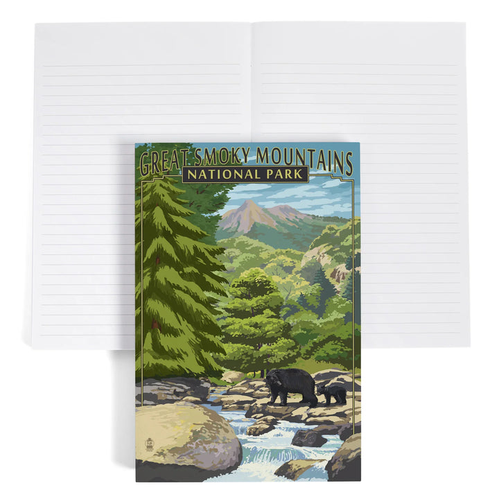Lined 6x9 Journal, Great Smoky Mountains National Park, Tennessee, Leconte Creek and Bear Family Press, Lay Flat, 193 Pages, FSC paper