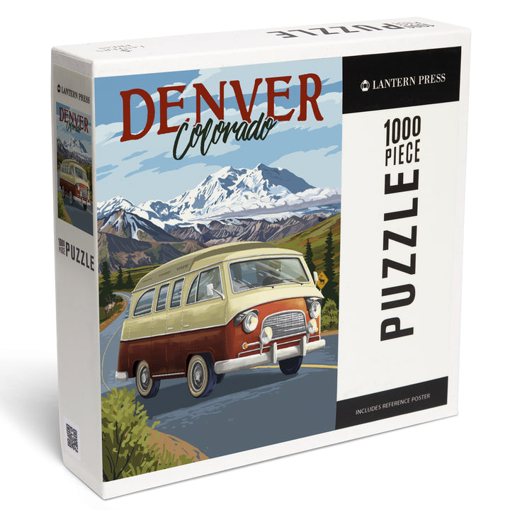 Denver, Colorado, Camper Van and Mountain Drive, Jigsaw Puzzle