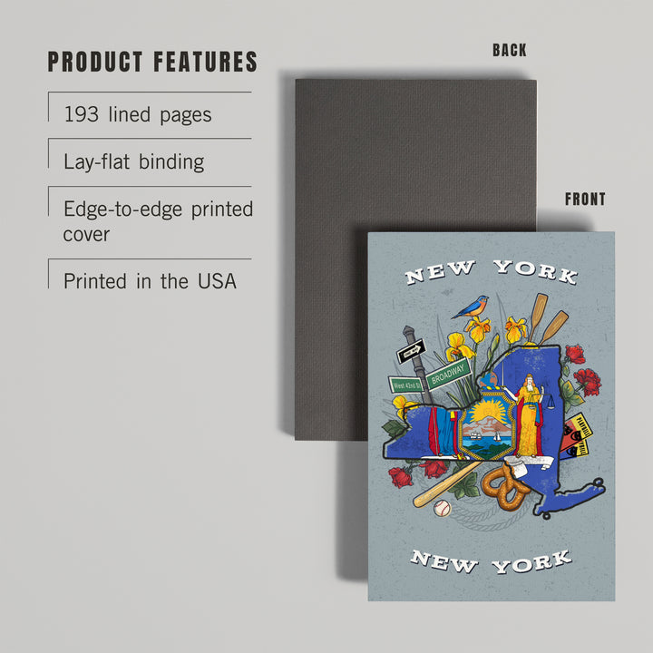 Lined 6x9 Journal, New York, New York, State Treasure Trove, State Series, Lay Flat, 193 Pages, FSC paper