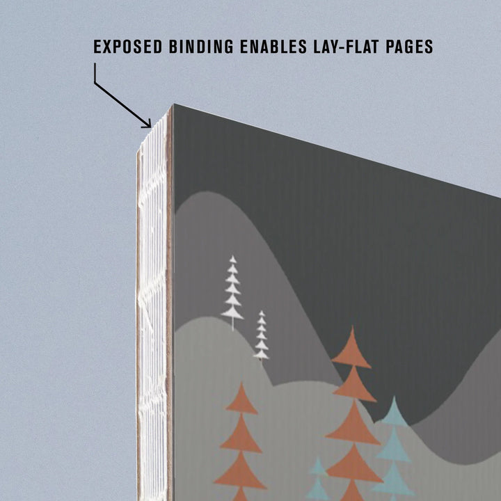 Lined 6x9 Journal, Grand Canyon National Park, Arizona, Go Unplug (Retro Camper), Vector Style, Lay Flat, 193 Pages, FSC paper