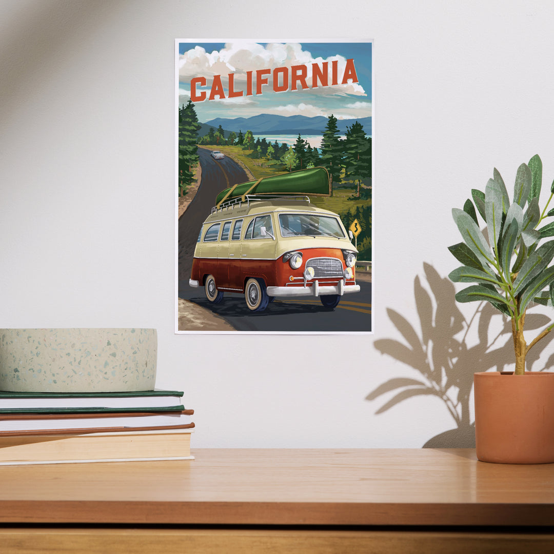 California, Painterly, Camper Van, Off To Roam, Art & Giclee Prints