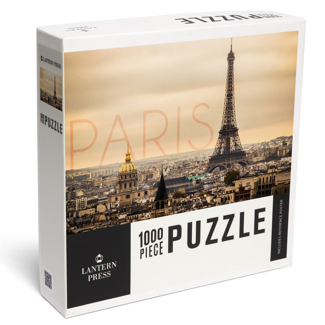 Paris, France, City Aerial View and Eiffel Tower, 1000 Piece Jigsaw Puzzle