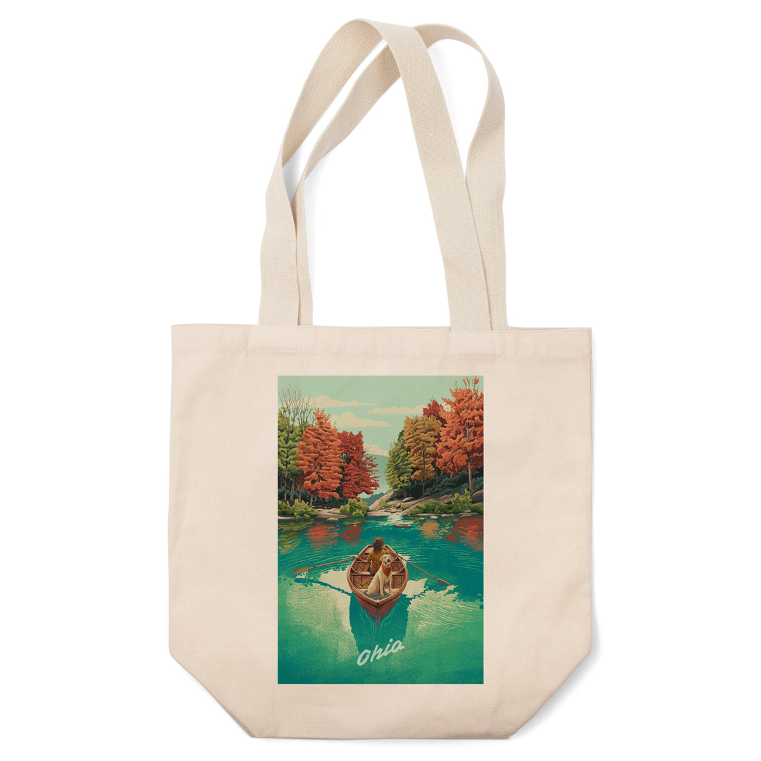 Ohio, Quiet Explorer, Boating, Mountain canvas tote bag