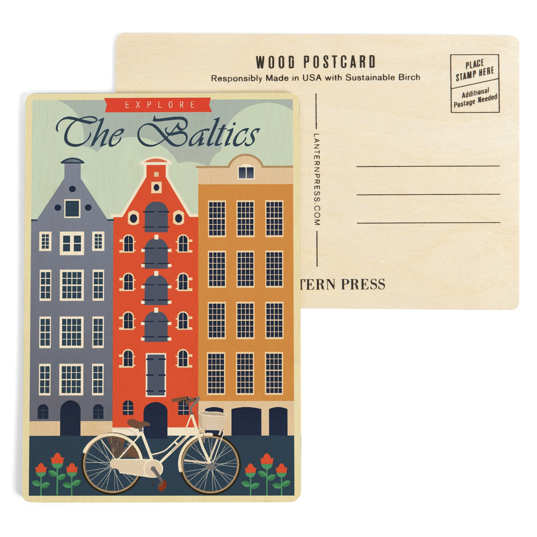 The Baltics, Bike, Wood Sign and Postcards