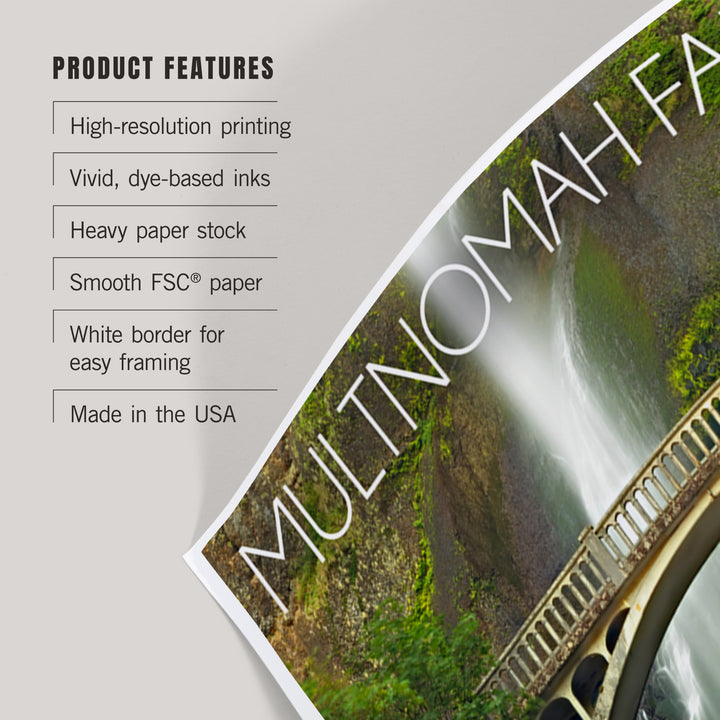 Multnomah Falls, Oregon, Fall Colors, Art & Giclee Prints