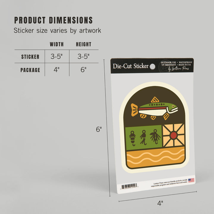 Simple Vector, Trout Fishing, Vinyl Sticker