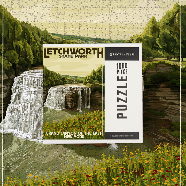 Letchworth State Park, New York, Middle Falls, Grand Canyon of the East, Jigsaw Puzzle