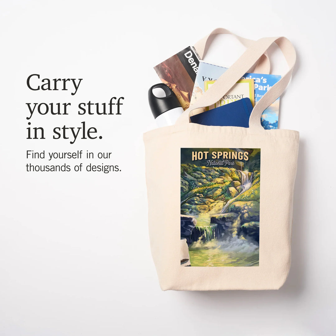 Hot Springs National Park, Arkansas, Oil Painting, Tote Bag