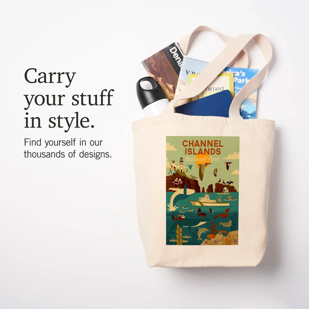 Channel Islands National Park, California, Geometric National Park Series, Tote Bag