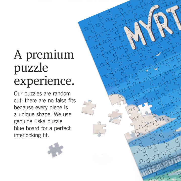 Myrtle Beach, South Carolina, Painterly, Soak Up Summer, Sandcastle, 1000 Piece Jigsaw Puzzle