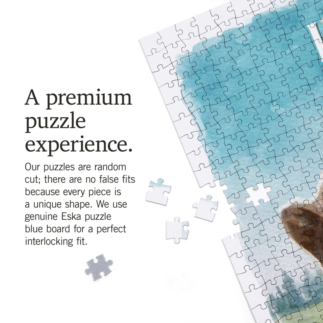 Idaho, Watercolor Study, Grizzly Bear, 1000 Piece Jigsaw Puzzle