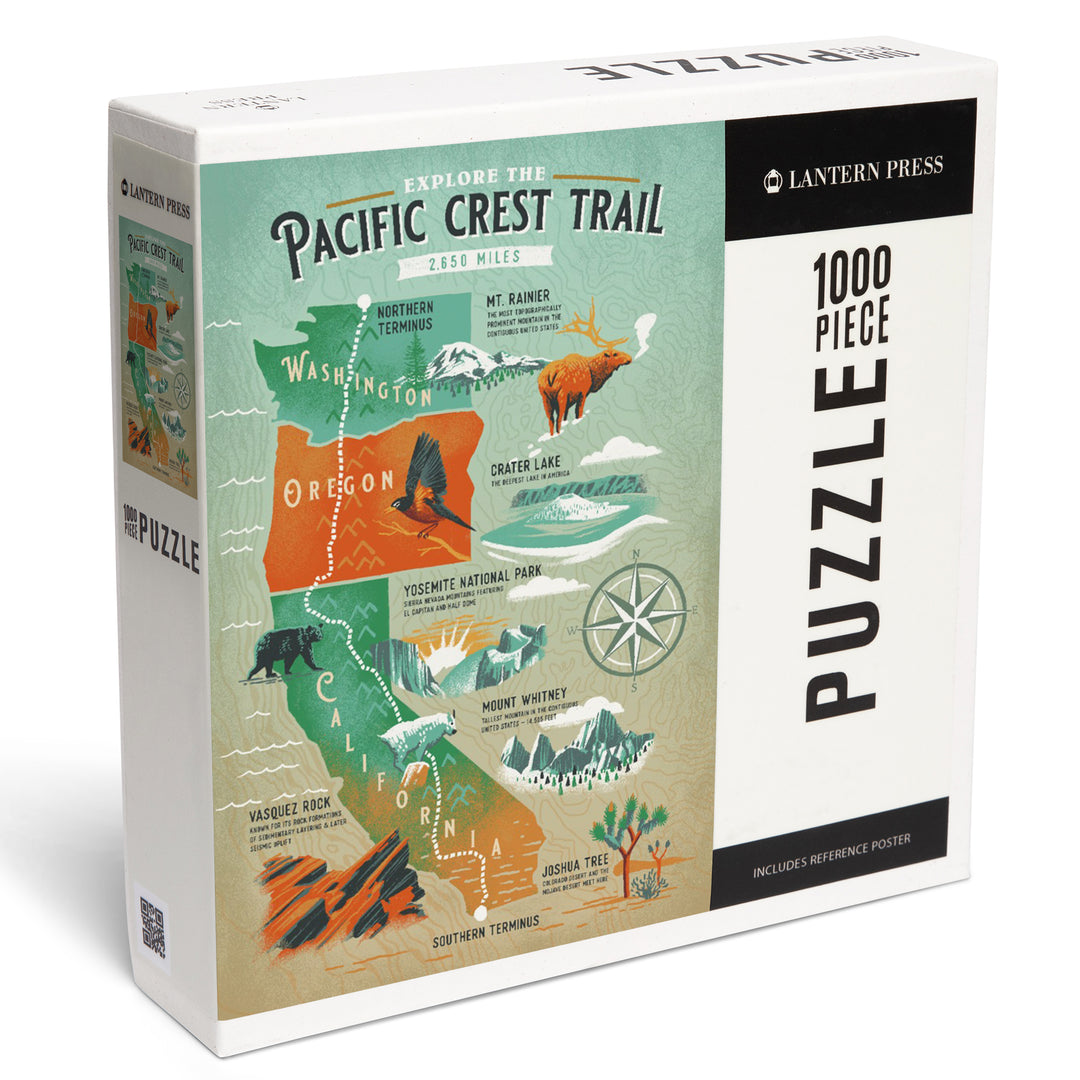 Explore the Pacific Crest Trail, Traveler's Map, 1000 Piece Jigsaw Puzzle