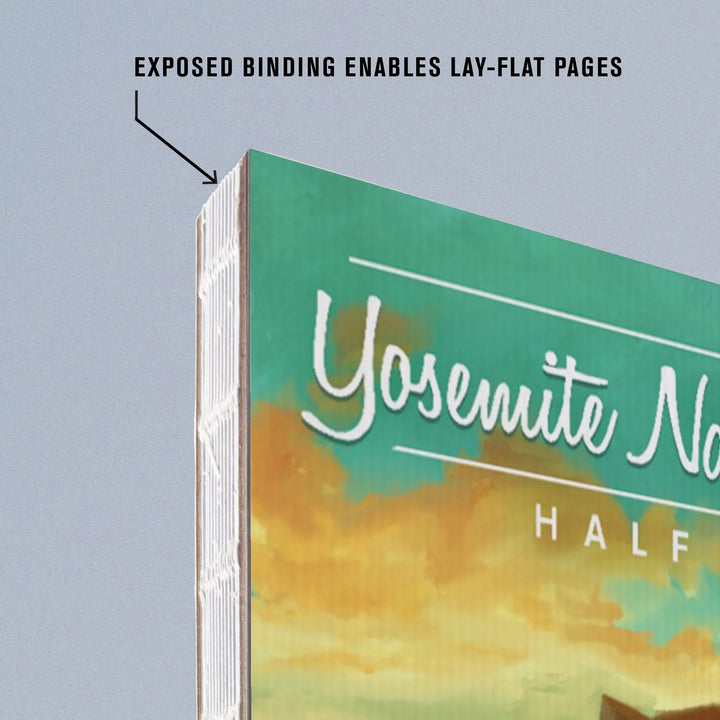 Lined 6x9 Journal, Yosemite National Park, California, Half Dome, Oil Painting, Lay Flat, 193 Pages, FSC paper