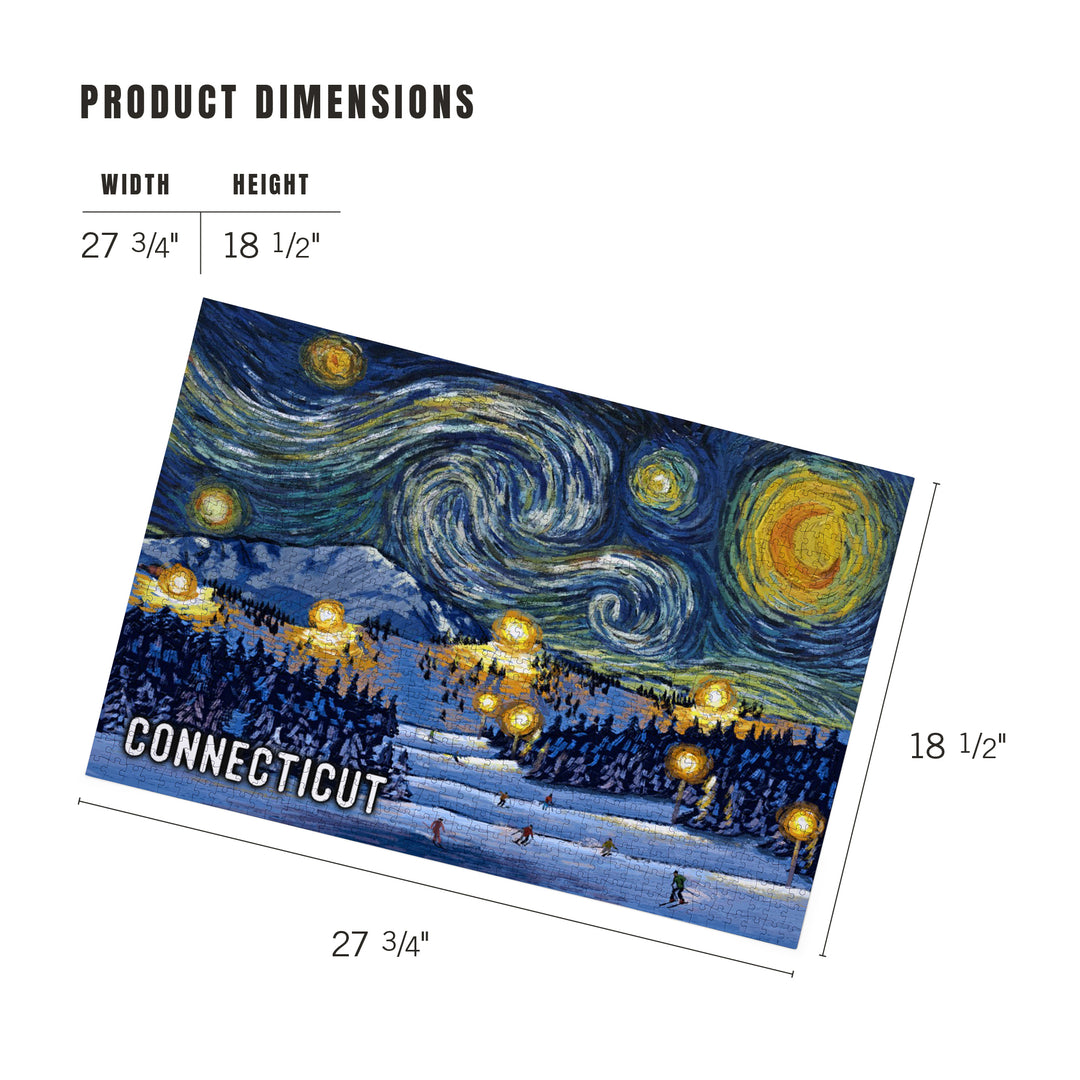 Connecticut, Starry Night, Ski, Jigsaw Puzzle