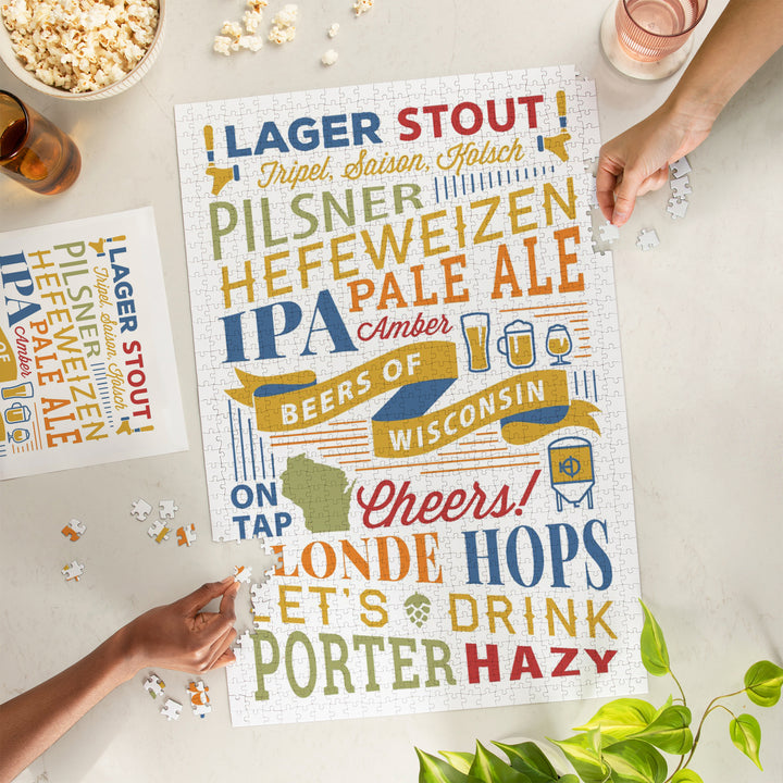 Beers of Wisconsin, Typography, Jigsaw Puzzle