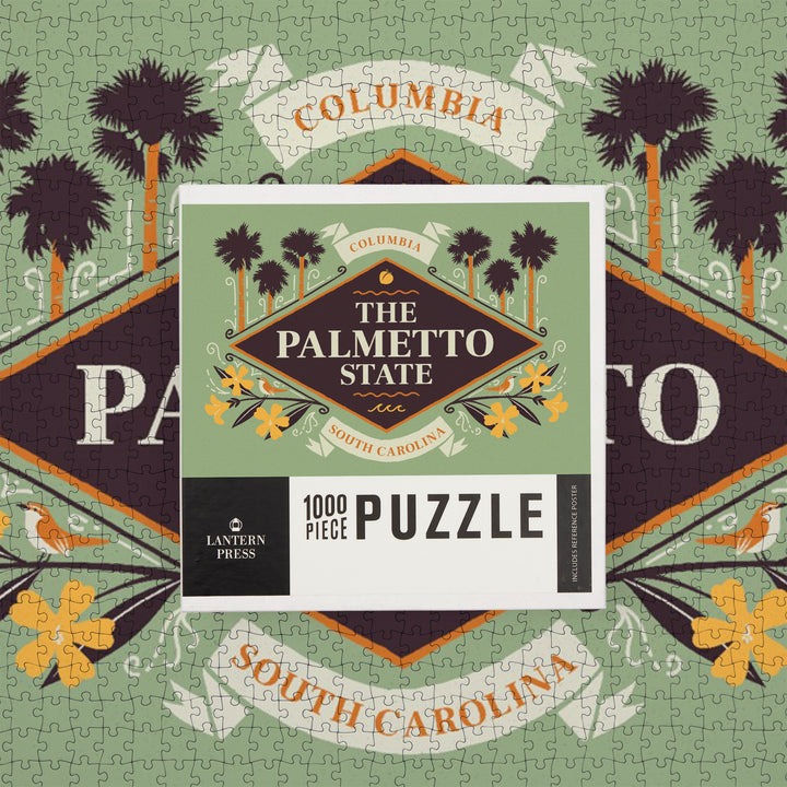Columbia, South Carolina, State Motto Crest, State Series, Jigsaw Puzzle