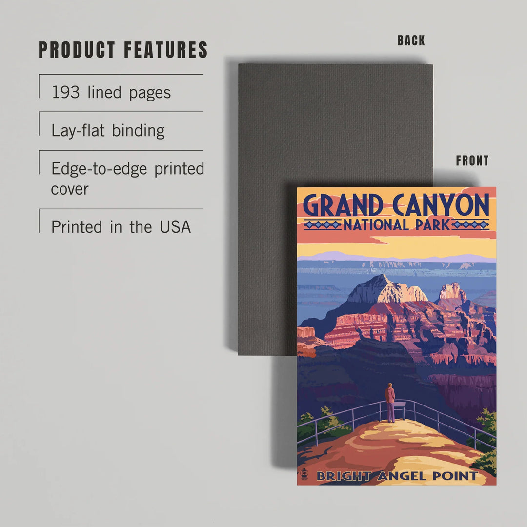 Lined 6x9 Journal, Grand Canyon National Park, Arizona, Bright Angel Point, Lay Flat, 193 Pages, FSC paper