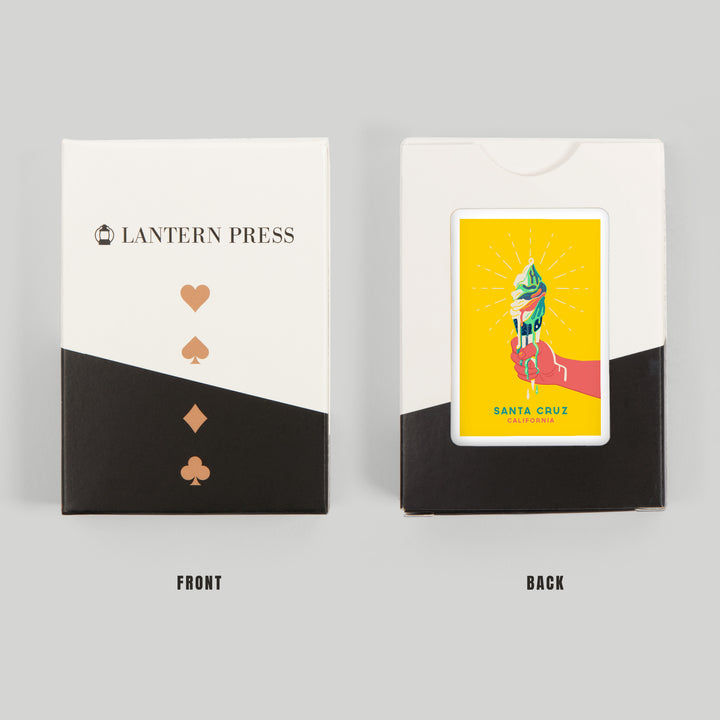 Playing Cards, Santa Cruz, California, Sweet Relief Collection, Melting Ice Cream Cone, 52 Card Deck with Jokers in Box, Unique Art
