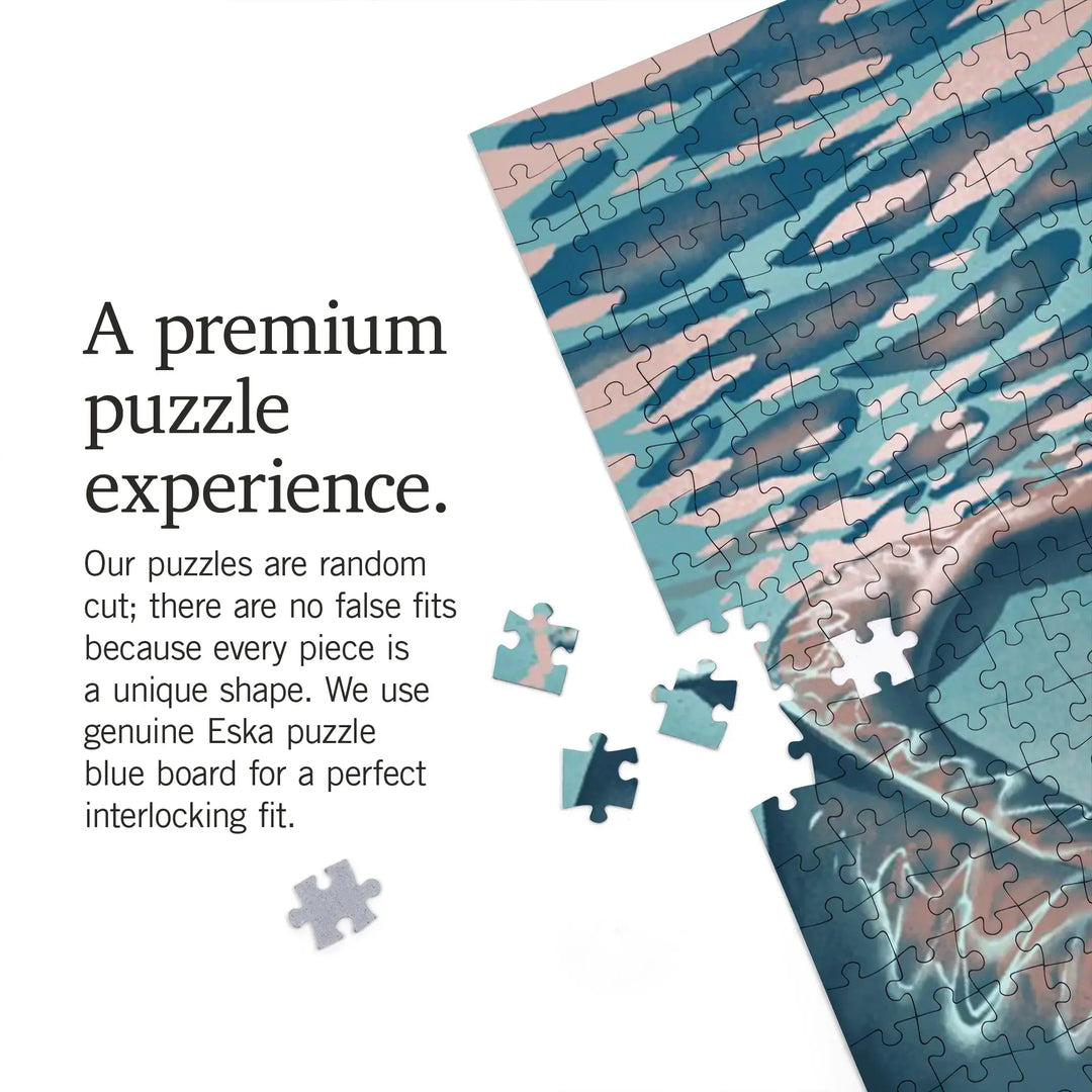 Alaska, Lithograph, Humpback Whale, Jigsaw Puzzle