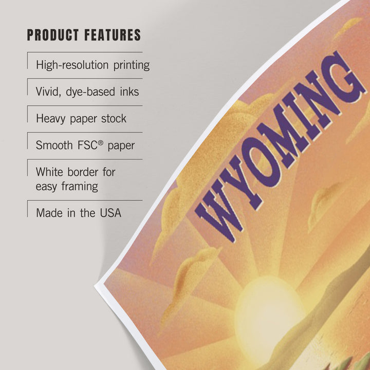 Wyoming, Lithograph, Bear and Spring Flowers, Lake, Art & Giclee Prints