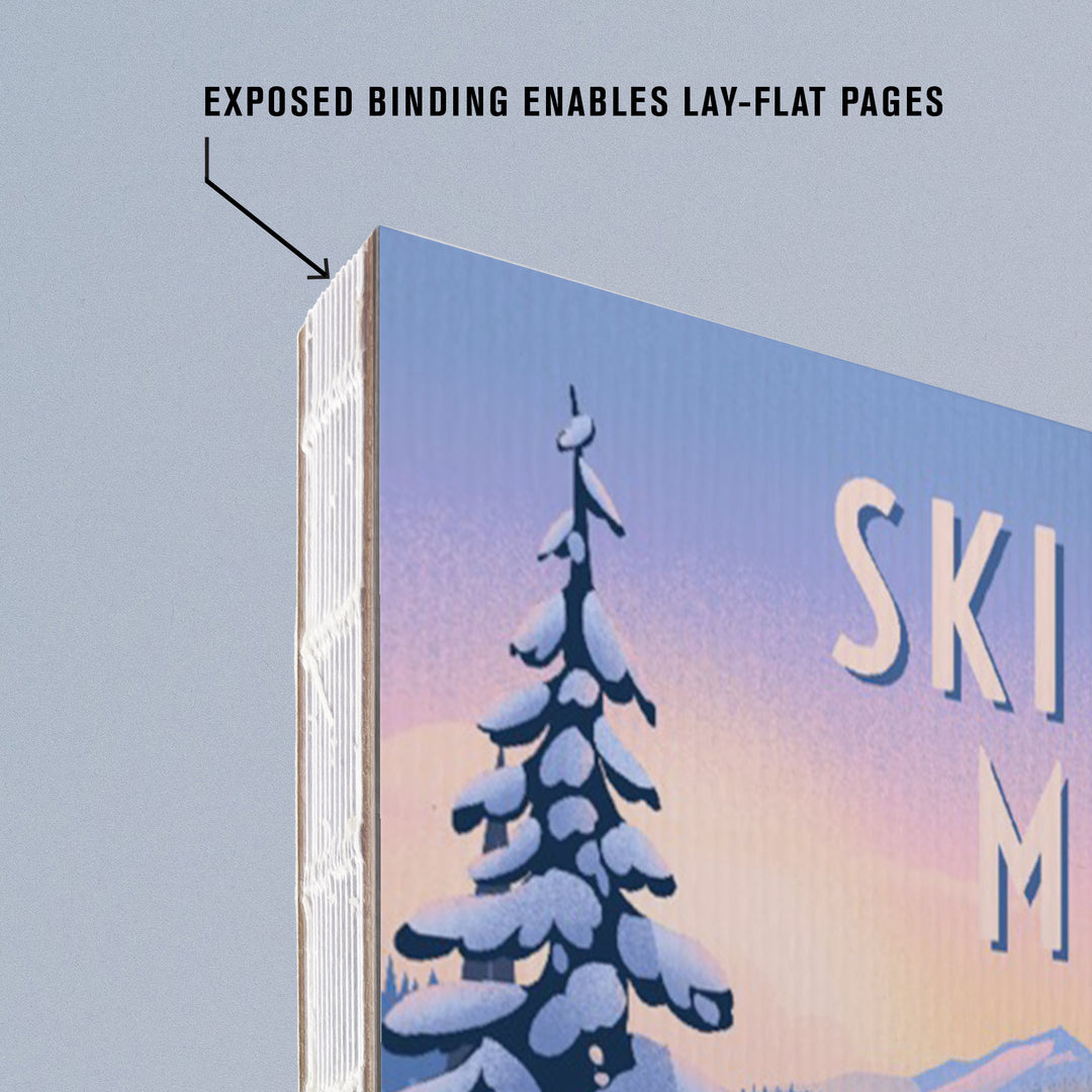 Lined 6x9 Journal, Ski for Miles, Skiing, Lay Flat, 193 Pages, FSC paper