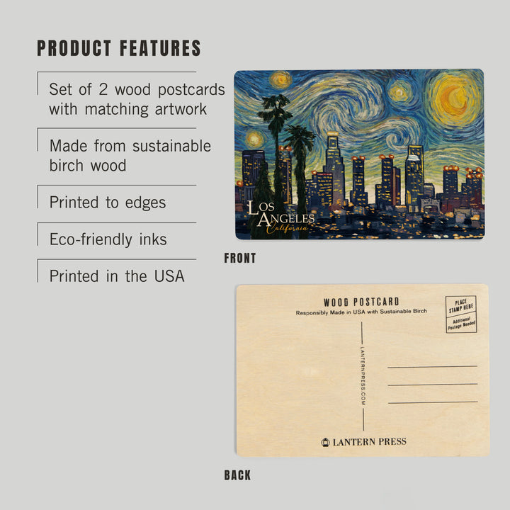 Los Angeles, California, Starry Night Series, Wood Sign and Postcards