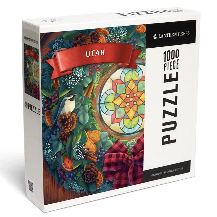 Utah, Front Door with Christmas Wreath, 1000 Piece Jigsaw Puzzle