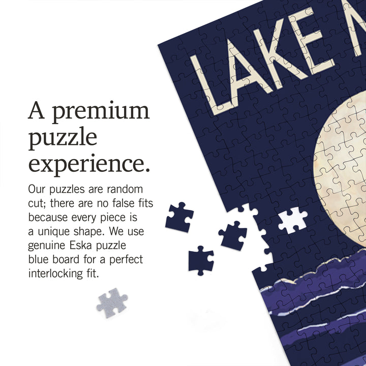 Lake Michigan, Full Moon Night Scene, Jigsaw Puzzle