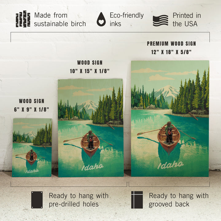 Idaho, Quiet Explorer, Boating, Mountain, Wood Signs and Postcards - Lantern Press