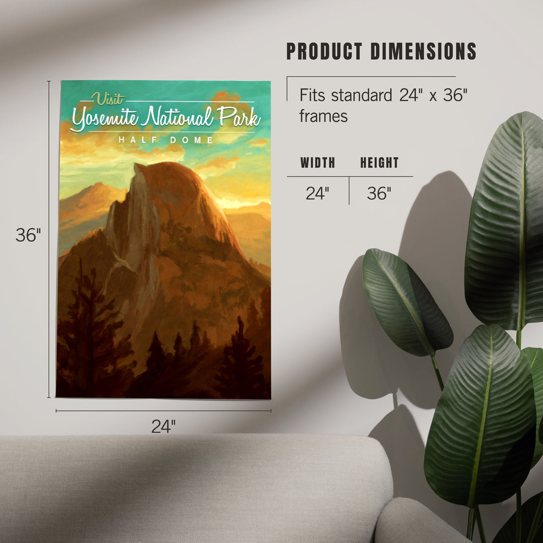 Yosemite National Park, California, Visit Half Dome, Oil Painting, Art & Giclee Prints