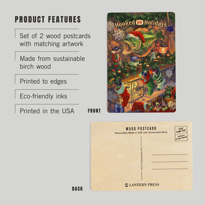 Hooked on Holidays, Oil Painting 141237, Wood Sign and Postcards