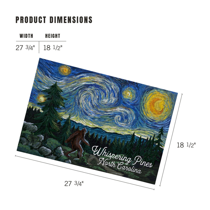 Whispering Pines, North Carolina, Starry Night, Bigfoot, Jigsaw Puzzle