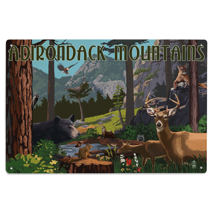 Adirondack Mountains, New York, Wildlife Utopia, Lantern Press Artwork, Wood Signs and Postcards