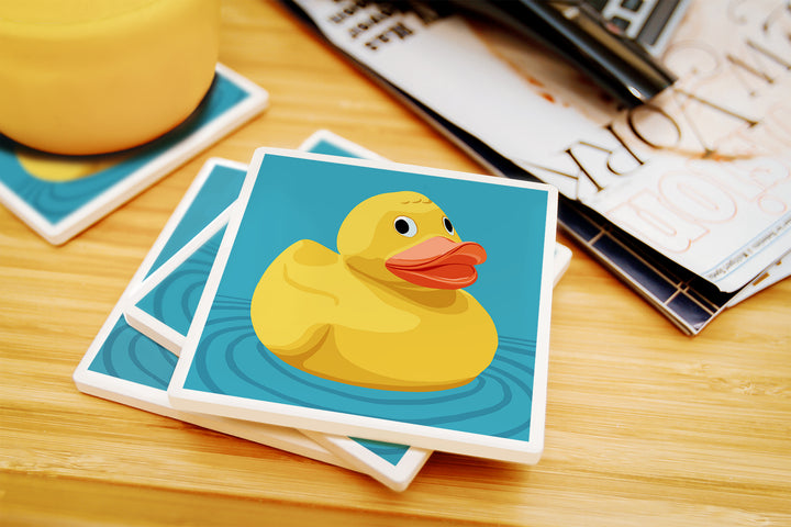 Rubber Duck, Letterpress, Coaster Set
