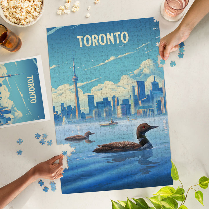 Toronto, Ontario, Lithograph City Series, Jigsaw Puzzle