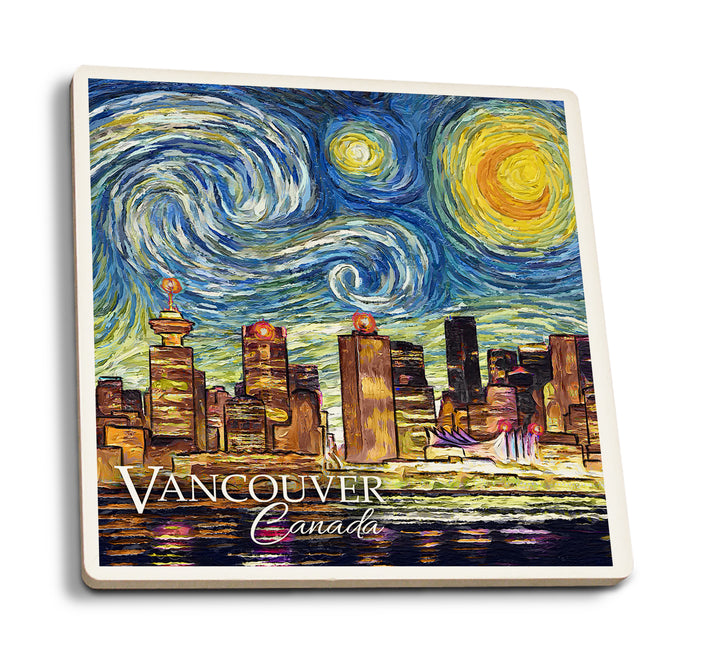 Vancouver, British Columbia, Canada, Starry Night, Coaster Set