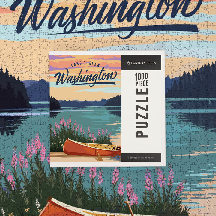 Lake Chelan, Washington, Canoe and Lake Scene, Jigsaw Puzzle