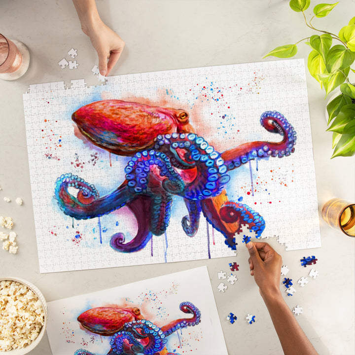 Octopus, Watercolor, 1000 Piece Jigsaw Puzzle