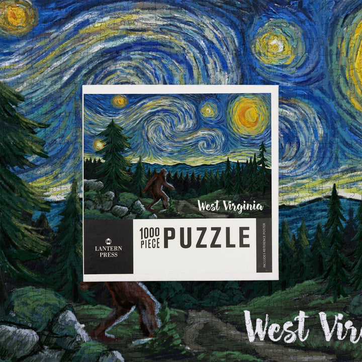 West Virginia, Starry Night, Bigfoot, Jigsaw Puzzle