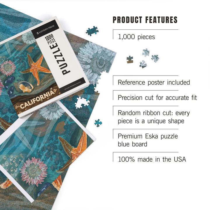 California, Tiny World Huge Wonders, Coastal Series, Starfish and Shells, 1000 Piece Jigsaw Puzzle