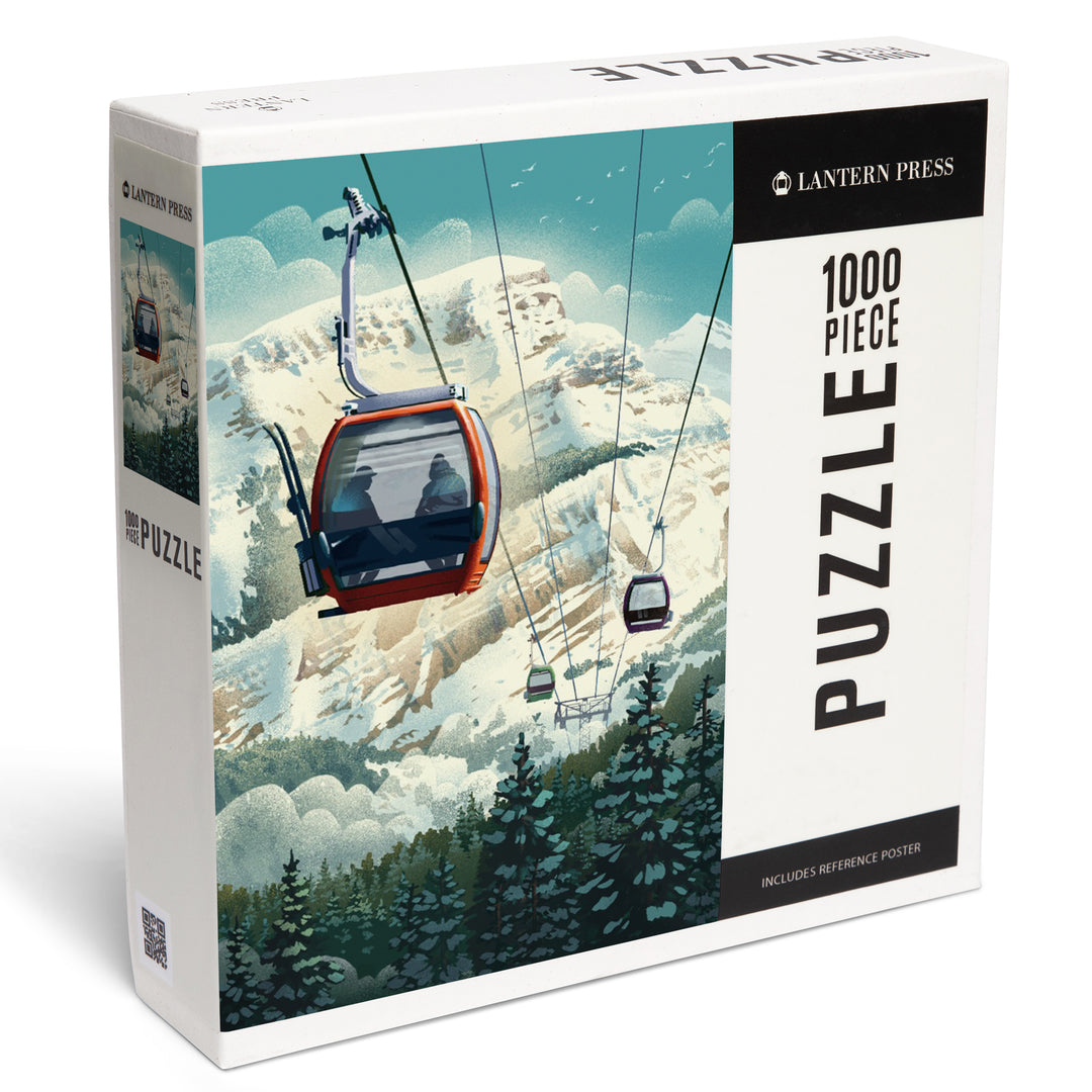 Lithograph, Gondola, Orange, 1000 Piece Jigsaw Puzzle