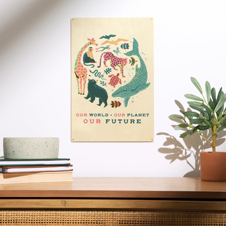 Young Conservationist Collection, Animal Montage, Wood Sign and Postcards