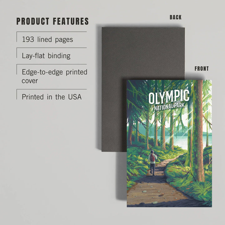 Lined 6x9 Journal, Olympic National Park, Washington, Get Outside Series, Walk in the Woods, Day Hike, Lay Flat, 193 Pages, FSC paper