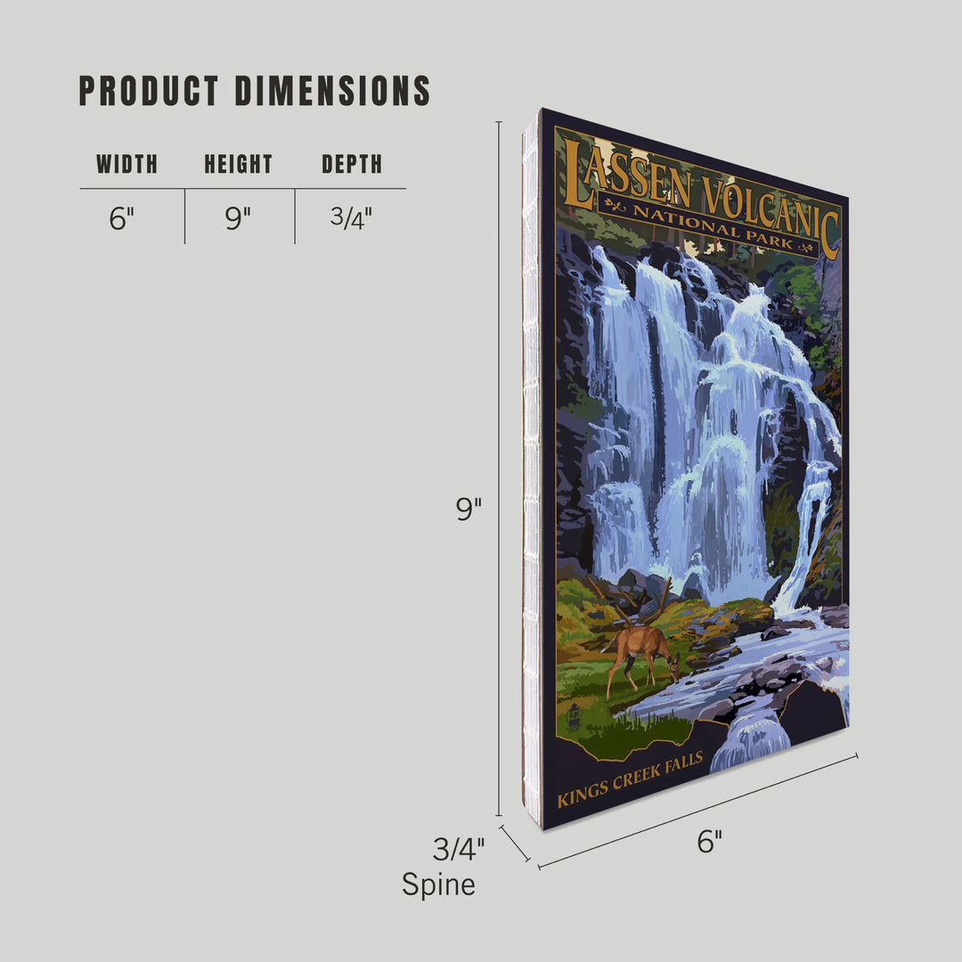 Lined 6x9 Journal, Lassen Volcanic National Park, California, Kings Creek Falls, Lay Flat, 193 Pages, FSC paper