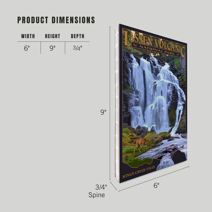 Lined 6x9 Journal, Lassen Volcanic National Park, California, Kings Creek Falls, Lay Flat, 193 Pages, FSC paper