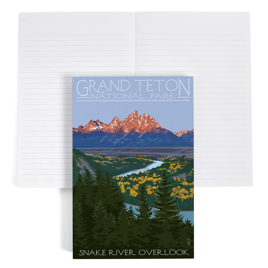 Lined 6x9 Journal, Grand Teton National Park, Wyoming, Snake River Overlook, Lay Flat, 193 Pages, FSC paper