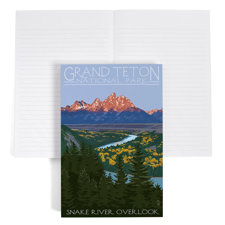 Lined 6x9 Journal, Grand Teton National Park, Wyoming, Snake River Overlook, Lay Flat, 193 Pages, FSC paper