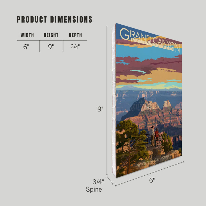 Lined 6x9 Journal, Grand Canyon National Park, Arizona, Painterly Series, Bright Angel Point, Lay Flat, 193 Pages, FSC paper