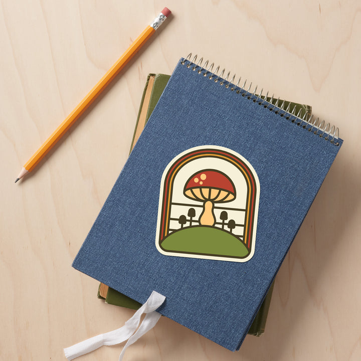 Simple, Mushrooms, Vinyl Sticker